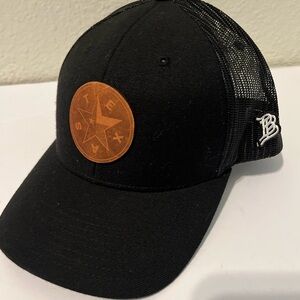 Texas Star Logo Black Cap Branded Bills Mesh Snap Back Hat Men’s OS Good Cond.
